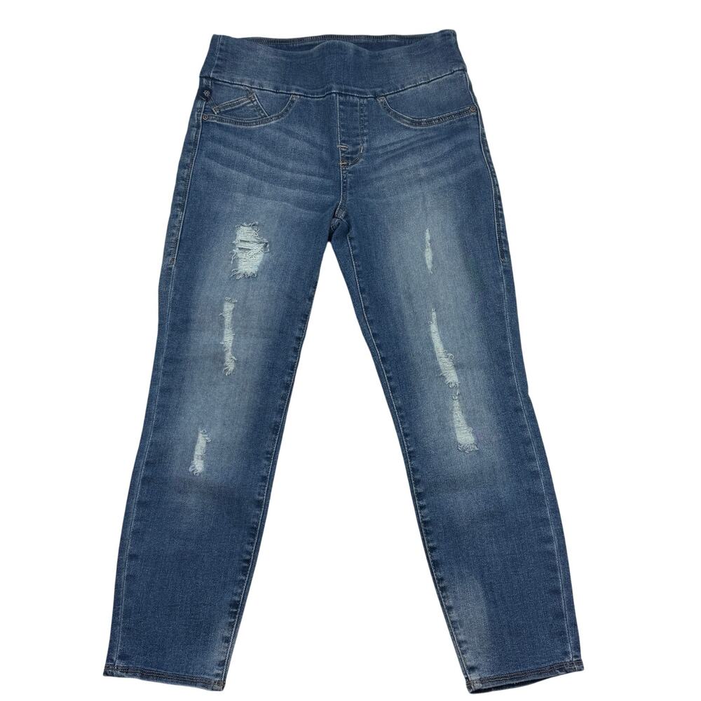 Rock & Republic The Slimming Distressed Stretch Cropped Jeans Women's Size 8 - Picture 2 of 7